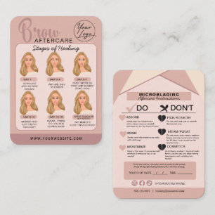 Carte De Visite Microblading Eyebrow Instructions pour les soins p