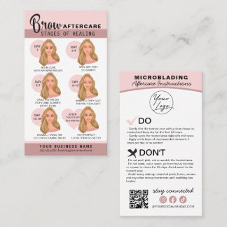 Carte De Visite Microblading Eyebrow Instructions pour les soins p