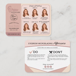 Carte De Visite Microblading Eyebrow Instructions pour les soins p