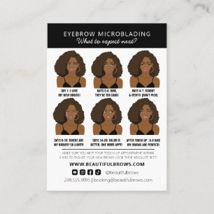 Carte De Visite Microblading Eyebrow Instructions pour les soins p