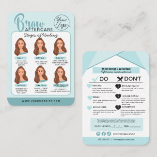 Carte De Visite Microblading Eyebrow Instructions pour les soins p