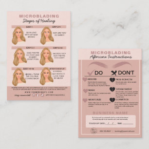 Carte De Visite Microblading Eyebrow Instructions pour les soins p