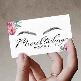 Carte De Visite Microblading Eyebrows Beauté Salon Floral
