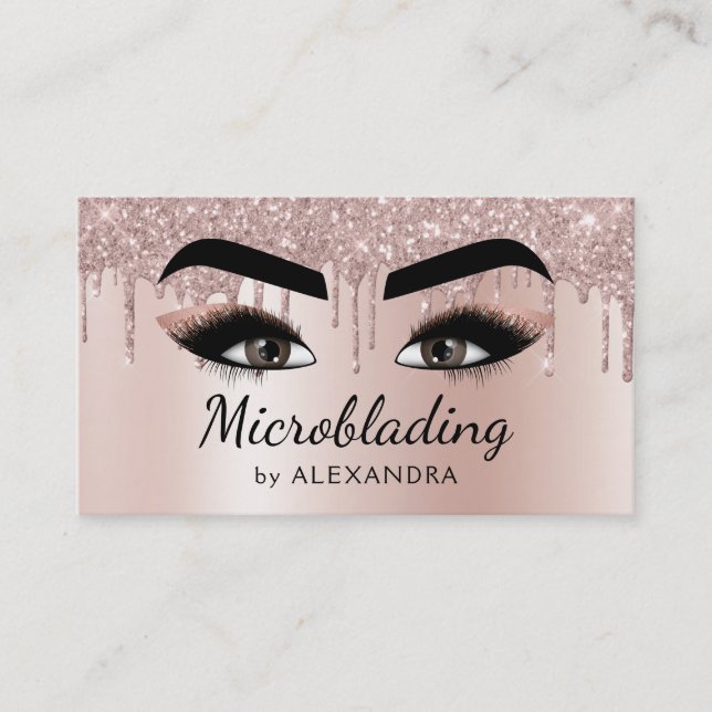 Carte De Visite Microblading Eyebrows Brows Parties scintillant Ro (Devant)