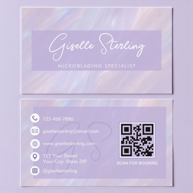 Carte De Visite Microblading Professionnel Holographique (Créateur téléchargé)