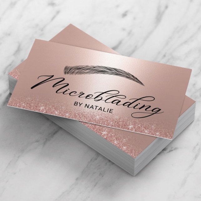Carte De Visite Microblading Rose Gold Parties scintillant Brows S (Créateur téléchargé)