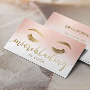 Carte De Visite Microbling Brow maquillage Artiste Rose Gold Paste