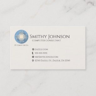 Carte De Visite Microchip bleu