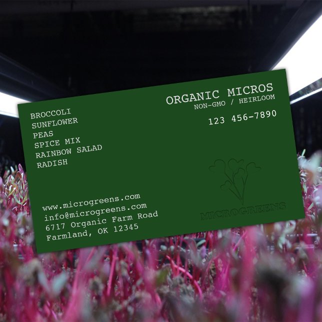 Carte De Visite Microgreens organiques (Créateur téléchargé)