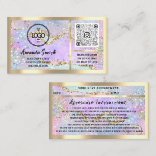Carte De Visite Microlame Eyelash Logo de QRCode Holographe Afterc