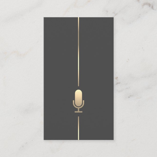 Carte De Visite Microphone minimaliste Gold (Devant)