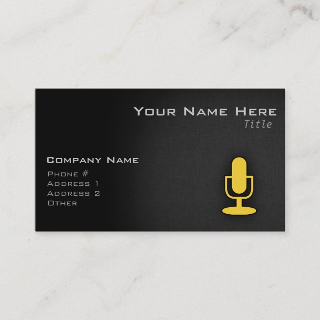 Carte De Visite Microphone orange jaune (Devant)