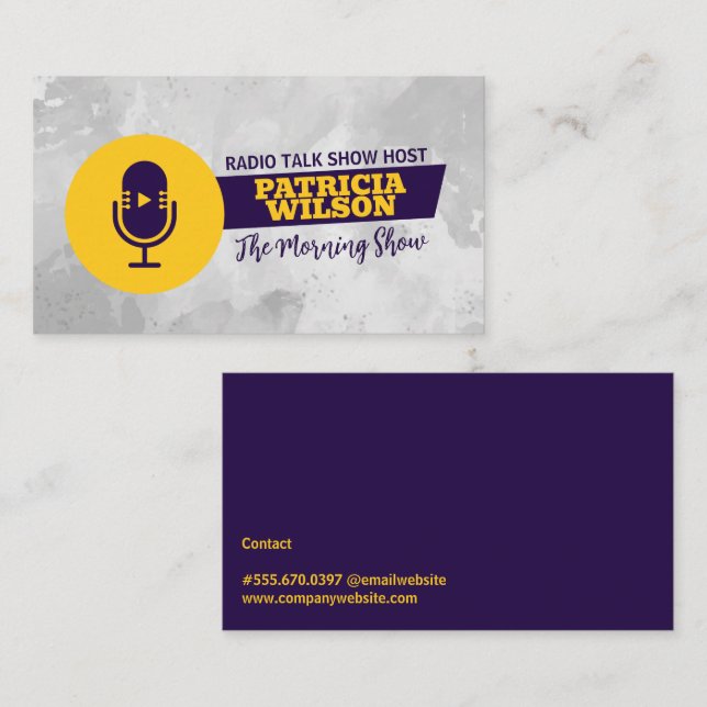 Carte De Visite Microphone Podcast (Devant / Derrière)