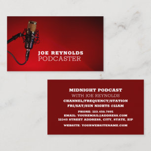 Carte De Visite Microphone Pro, Podcaster, Podcast