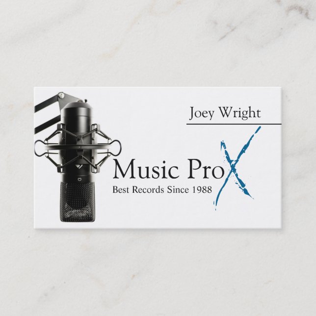 Carte De Visite Microphone Professionnel de Studio d'Enregistremen (Devant)