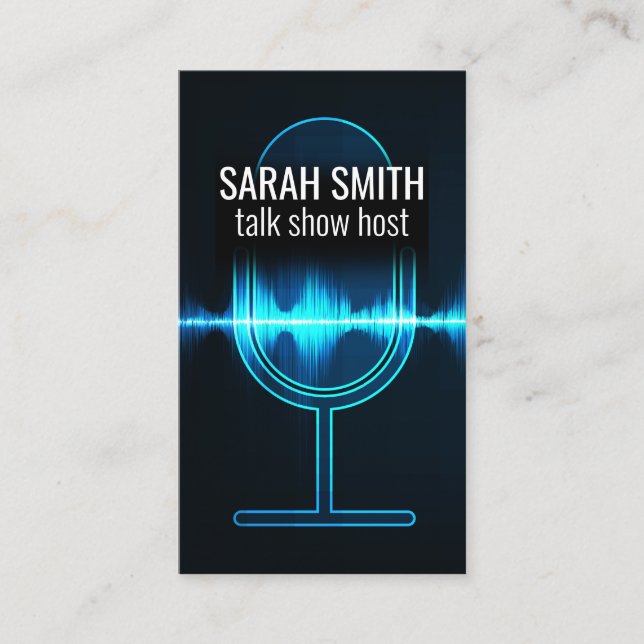 Carte De Visite Microphone | Vague audio numérique (Devant)