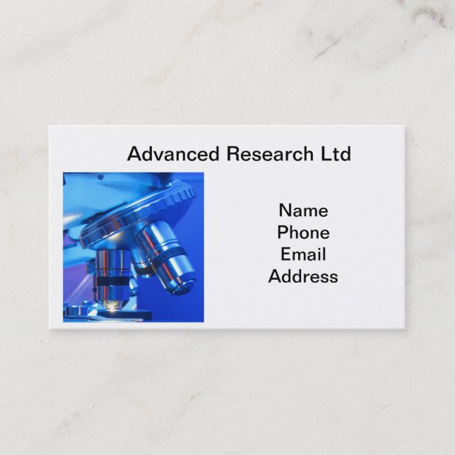 Carte De Visite Microscope puissant pour la recherche et la (Devant)