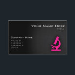 Carte De Visite Microscope rose chaud<br><div class="desc">Cool, élégant, microscope rose chaud, microscopie clip art sur arrière - plan texturé noir et gris foncé. Un grand cadeau pour les chercheurs scientifiques ou toute personne qui aime la science ! Ajoutez votre nom ou votre texte pour le personnaliser ! Les images utilisées sur cet élément sont autorisées et...</div>