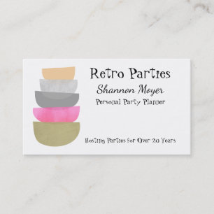 Carte De Visite Mid Century Modern Art Pastels Party Planificateur