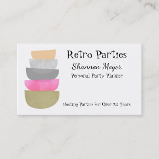 Carte De Visite Mid Century Modern Art Pastels Party Planificateur
