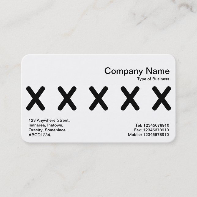 Carte De Visite Middle Band - Five X becomes (Devant)