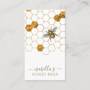 Carte De Visite Miel Abee Gold Foil Apiary Beekeeper Produits