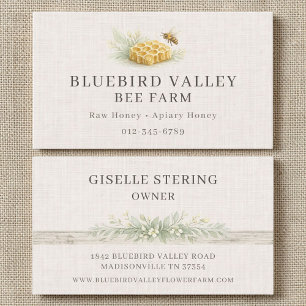 Carte De Visite Miel de la Ferme d'Abeilles Shabby Chic Lin Countr