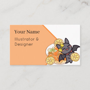 Carte De Visite Mignon Chauve-souris Kawaii avec Soupe de Boulette
