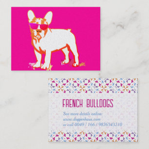 Carte De Visite Mignon Frenchie Bulldog avec lunettes de soleil