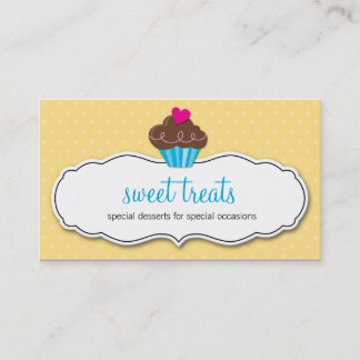 CARTE DE VISITE mignon gras cupcake citron jaune a