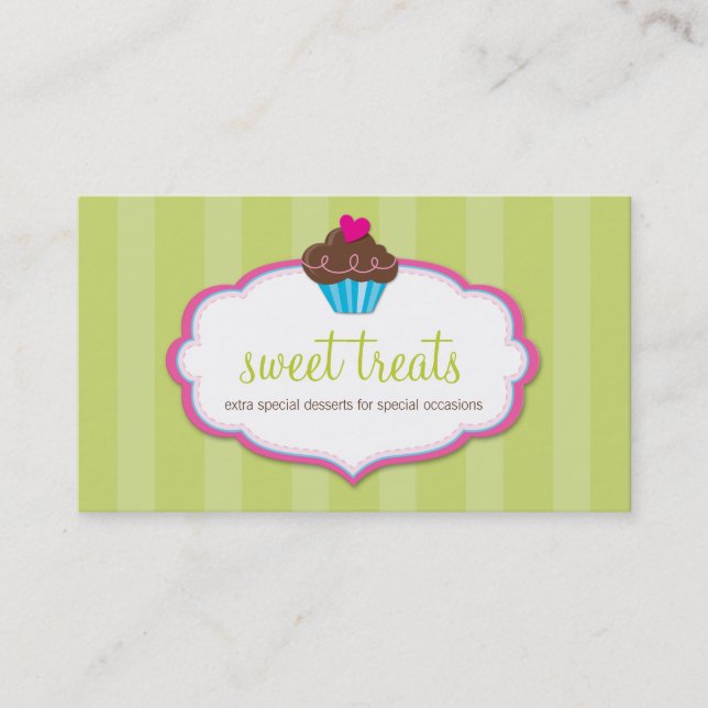CARTE DE VISITE mignon gras cupcake citron vert ro (Devant)