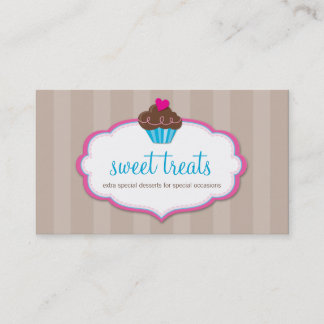 CARTE DE VISITE mignon gras cupcake mocha rose bru