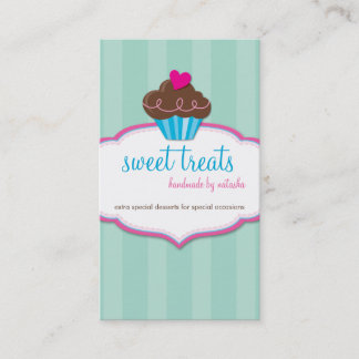 CARTE DE VISITE mignon gras cupcake rose menthe ve