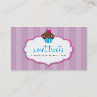 CARTE DE VISITE mignon gras cupcake rose violet