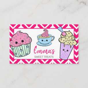 Carte De Visite mignon pâtisserie kawaii café café café salon de t