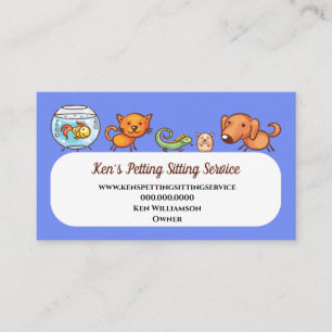 Carte De Visite Mignonne Animal Sitting Animal Care Chien Marcher