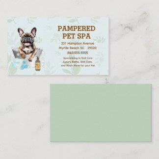 Carte De Visite Mignonne Français Bulldog Pet Groomer Spa