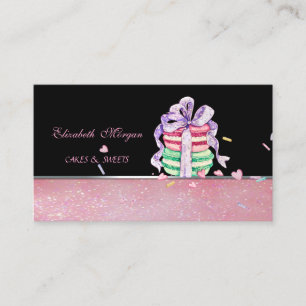Carte De Visite Mignons Adorables Macarons Élégants, Boulangerie