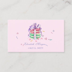 Carte De Visite Mignons Adorables Macarons Élégants, Pâtisserie Co