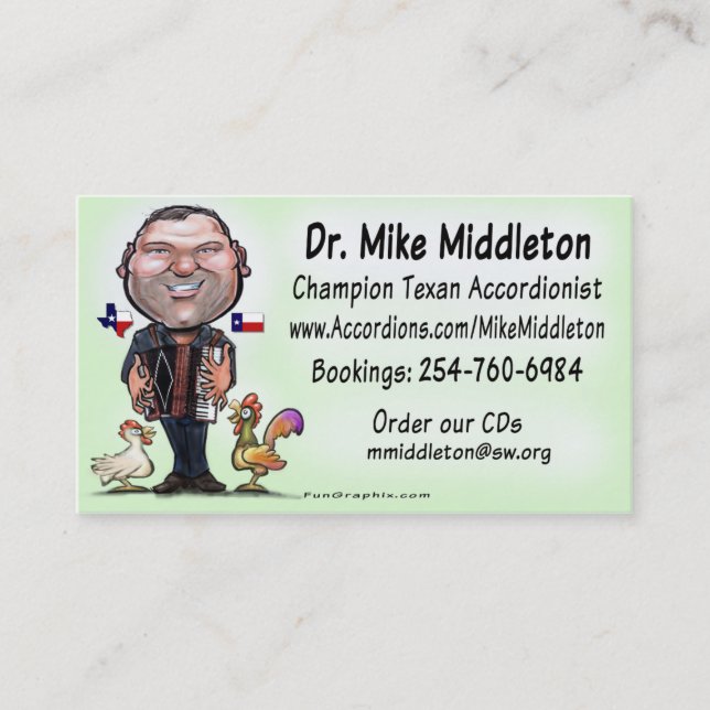 Carte De Visite Mike et la musique de Middletones (Devant)