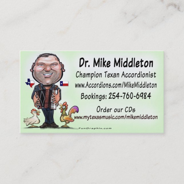 Carte De Visite Mike et la musique de Middletones (Devant)