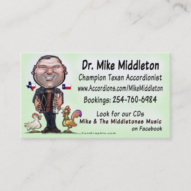 Carte De Visite Mike et la musique de Middletones (Devant)