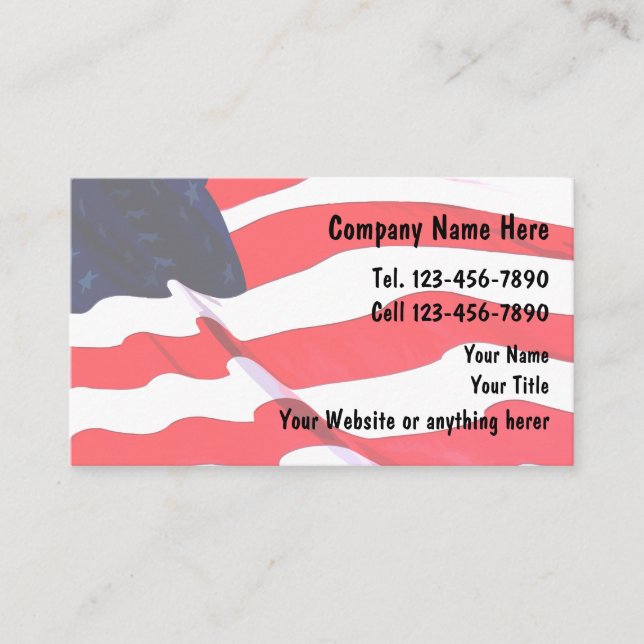 Carte de visite militaire design Americana (Devant)