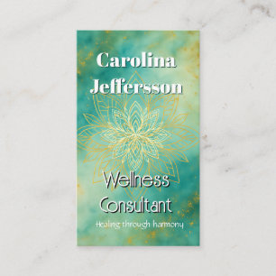 Carte De Visite Mindfulness Wellness Consultant Zen Lotus Turquois
