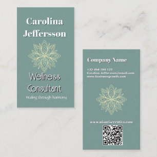 Carte De Visite Mindfulness Wellness Consultant Zen Lotus Turquois