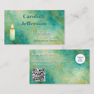 Carte De Visite Mindfulness Wellness Consultant Zen Lotus Turquois