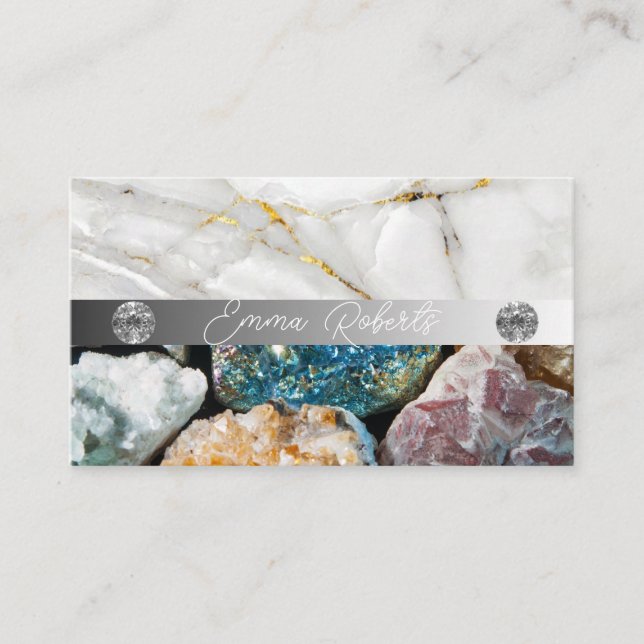 Carte De Visite Minéral Améthyste Crystal Quartz Texture Affaires (Devant)