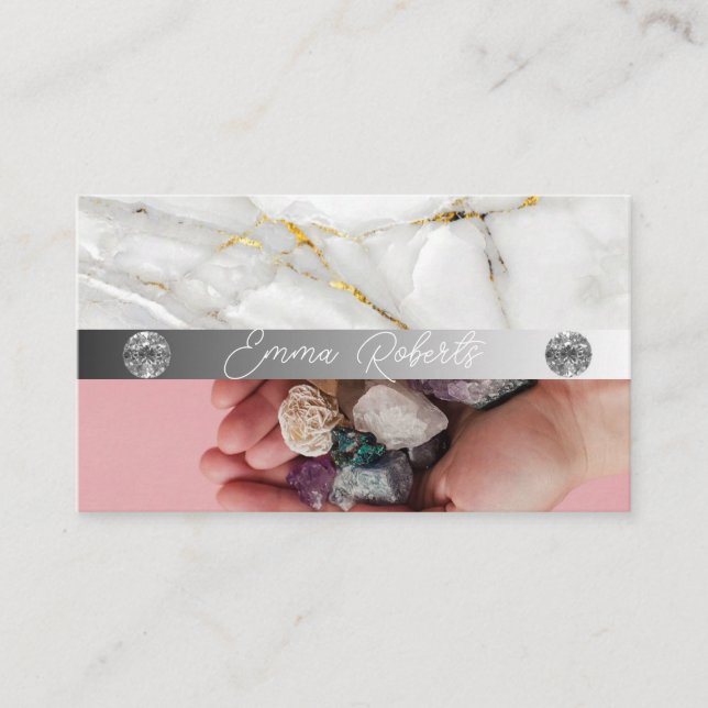 Carte De Visite Minéral Améthyste Crystal Quartz Texture Entrepris (Devant)