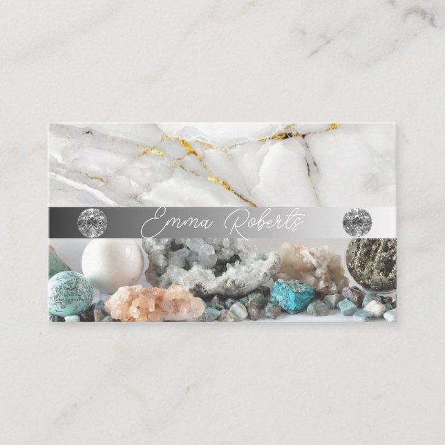 Carte De Visite Minéral Améthyste Crystal Quartz Texture Entrepris (Devant)