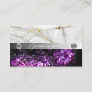 Carte De Visite Minéral Améthyste Crystal Quartz Texture Entrepris